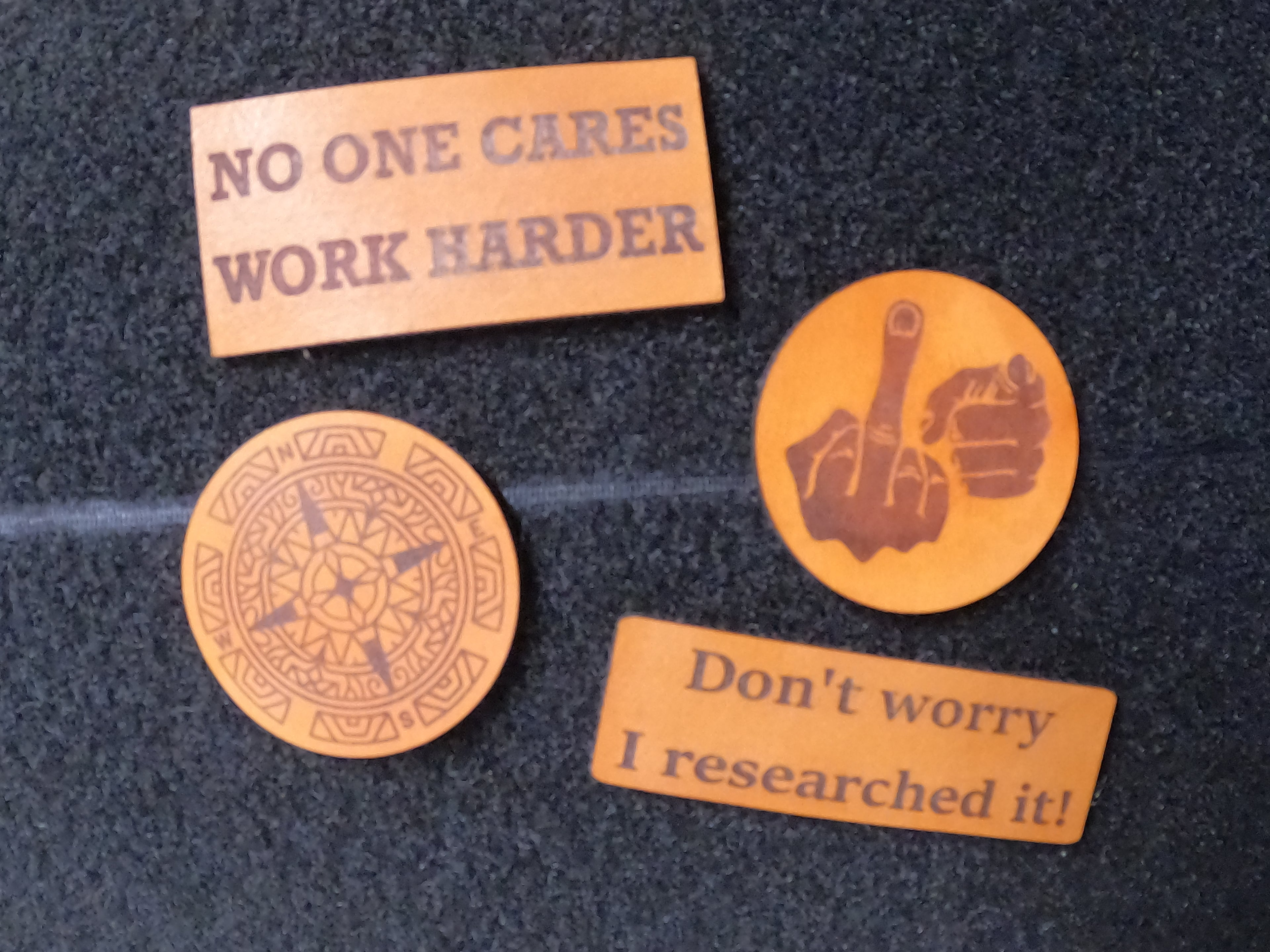 Leather moral type patch