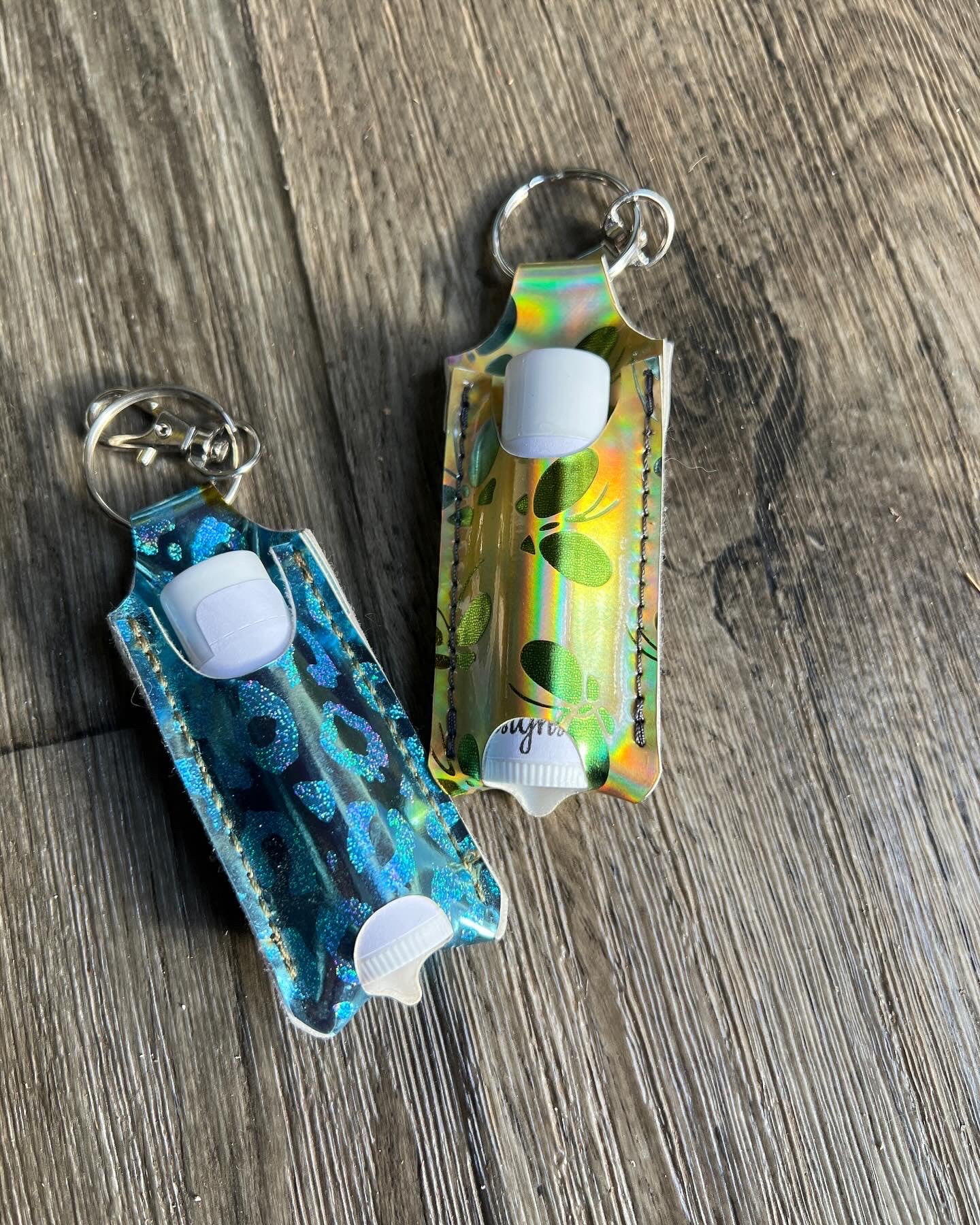 Faux Leather Pucker Keeper Holder Keychain